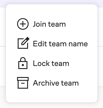 Lock Team Menu