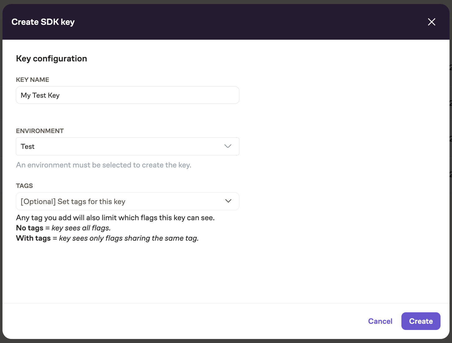 Generate a SDK key